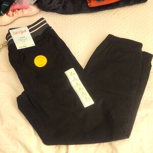 Nwt Sz 8 Cat & Jack Drawstring Elastic Waist Black Cotton Jogger pants